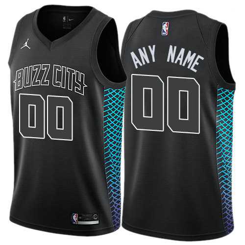 Men & Youth Customized Charlotte Hornets Jordan City Edition Men%27s Black Nike Jersey